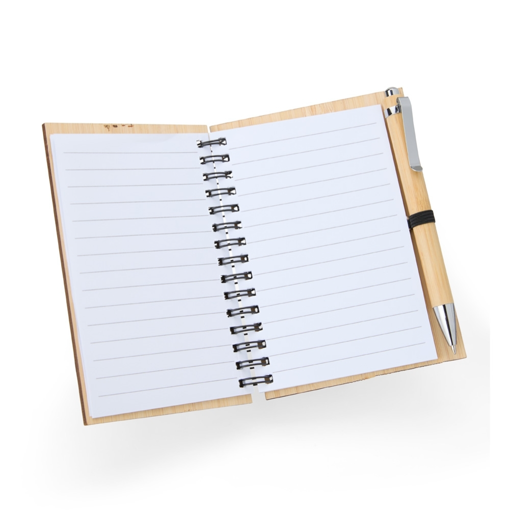 Caderno de Bambu com Caneta