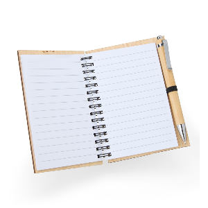 Caderno de Bambu com Caneta