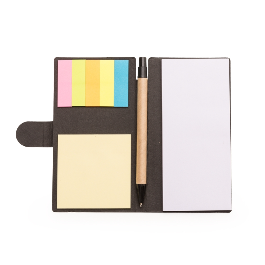 Bloco de Anotações com Autoadesivos e Caneta