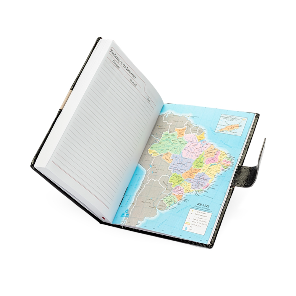 Agenda Diária 2026 com Fecho e Suporte pra Caneta