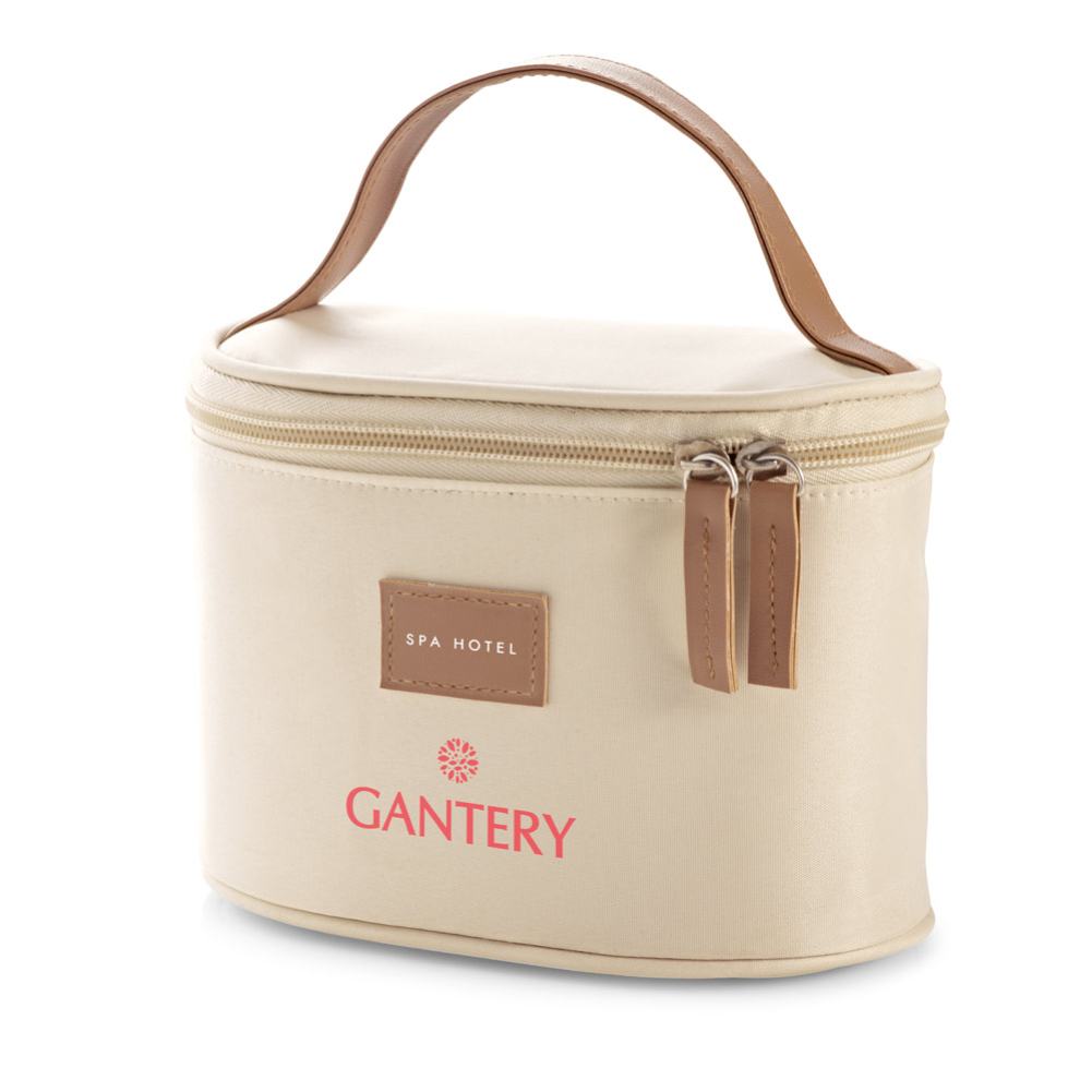 CROWE. Bolsa de cosméticos em microfibra com detalhe em c.sintético