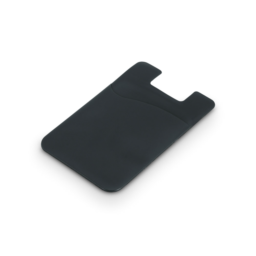 Porta cartões para celular em PVC com autocolante.