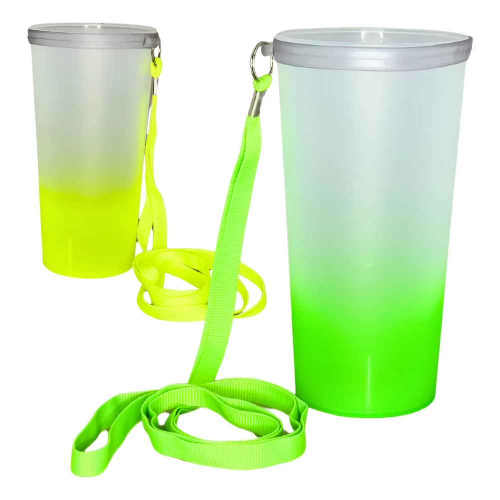 Copo Eco Plástico 550ml Degradê com Tirante