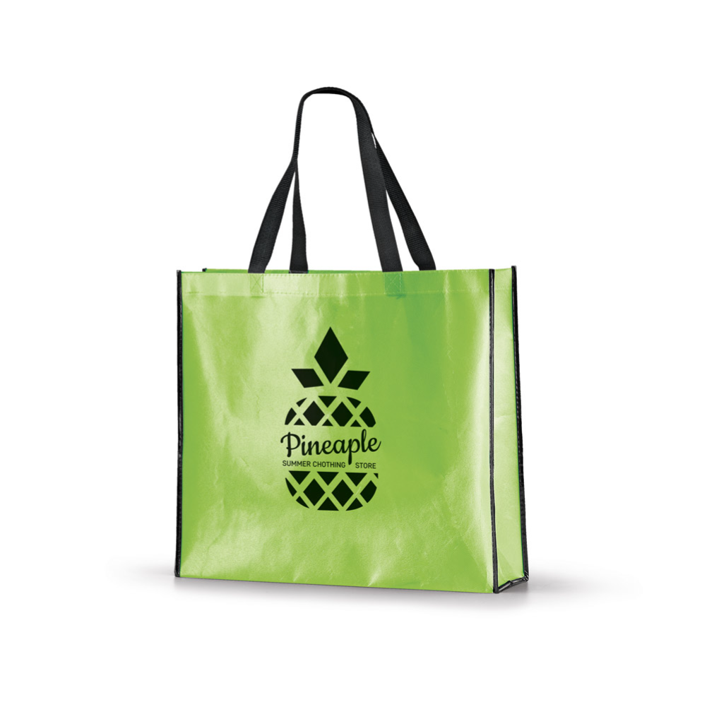 MEMPHIS. Sacola em non-woven laminado (120 g/m²) com laminação brilhante