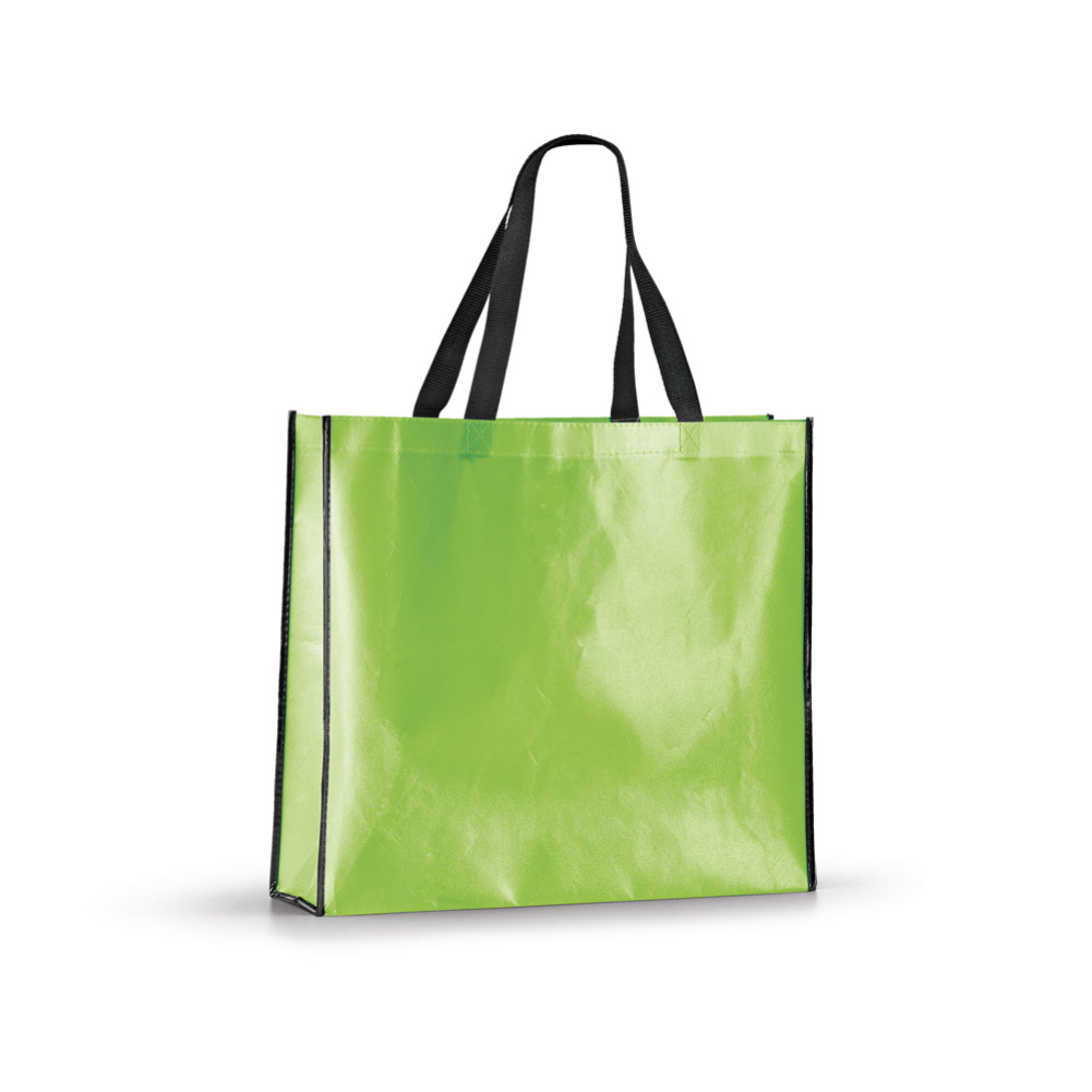 MEMPHIS. Sacola em non-woven laminado (120 g/m²) com laminação brilhante