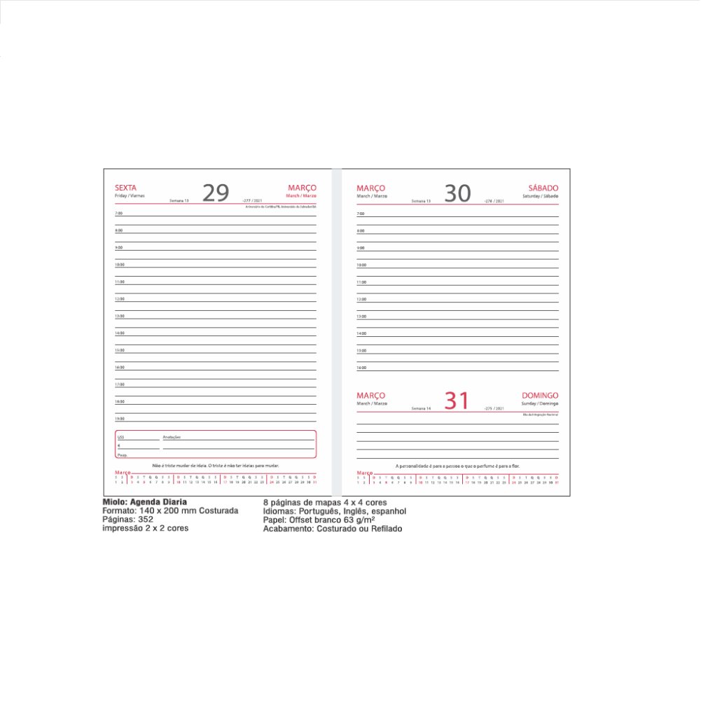 Agenda Diária Torino c/ Porta Caneta