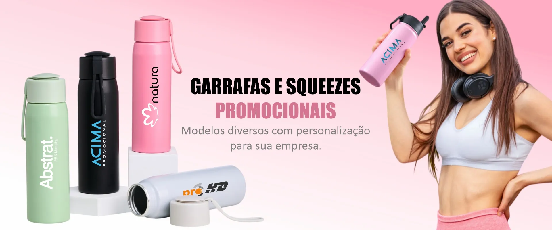 Banner Squeeze e Garrafas Acima Promocional